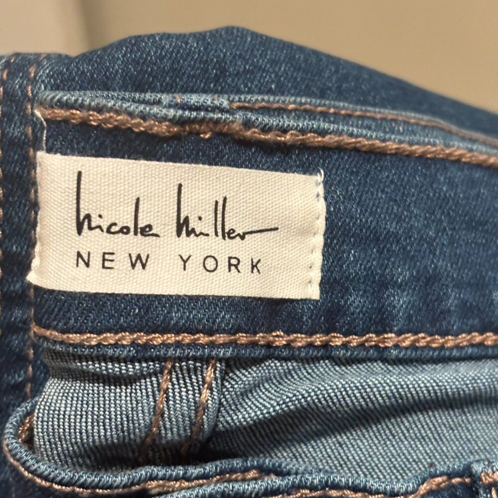 Nicole miller New York Women Nomad Super High Rise Flare Jeans Sz 14/ Blue - Picture 10 of 12